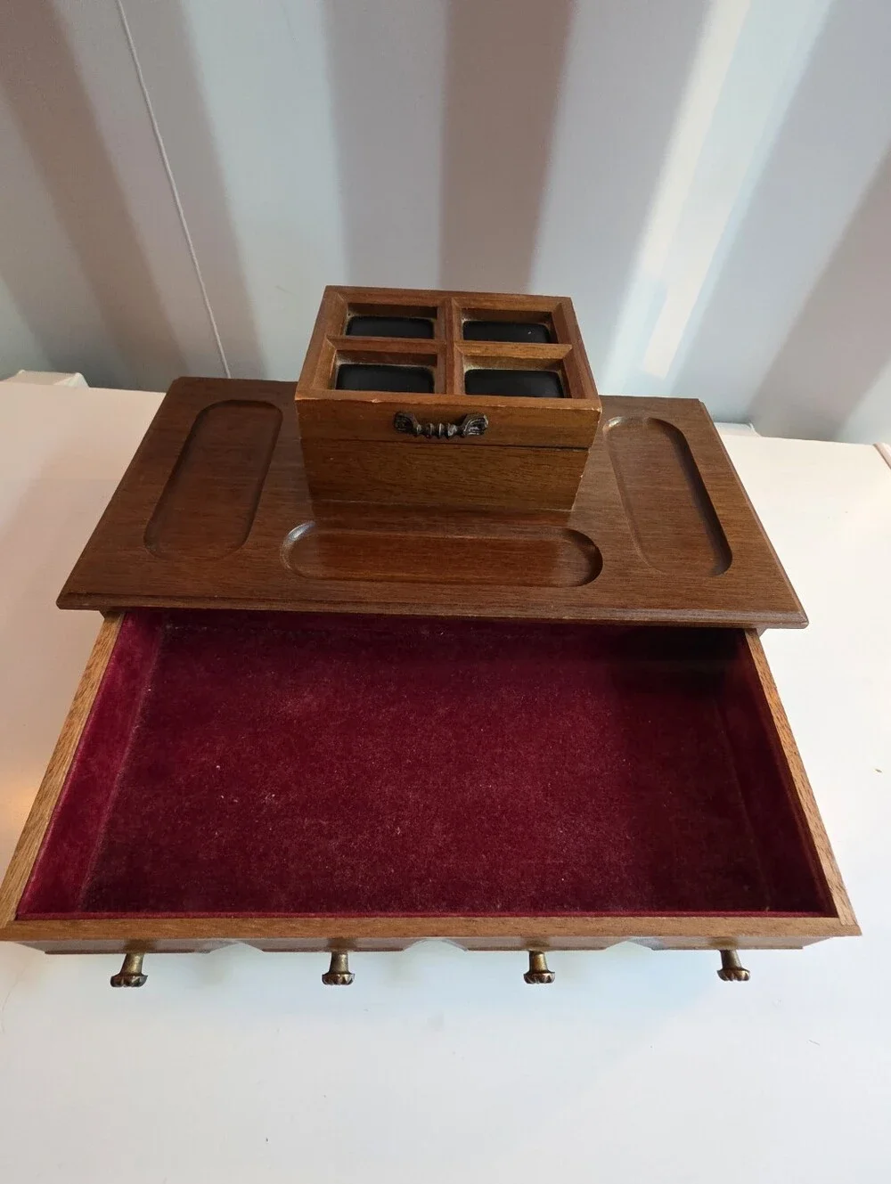 Vintage Wood Valet, Jewelry Box